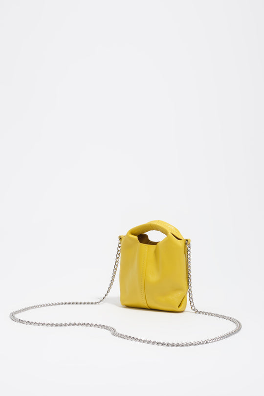 Micro yellow leather Paper crossbody bag