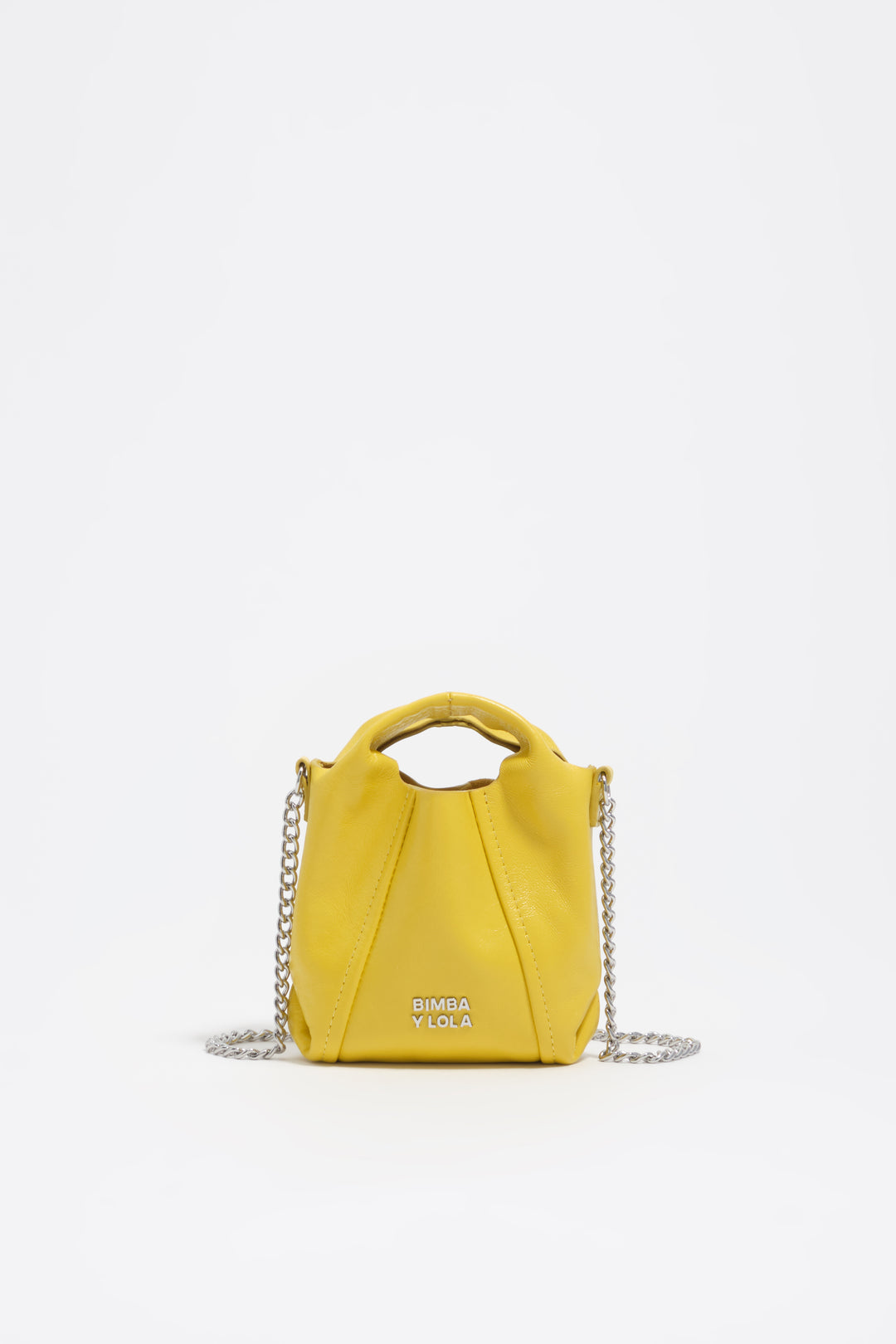 Micro yellow leather Paper crossbody bag