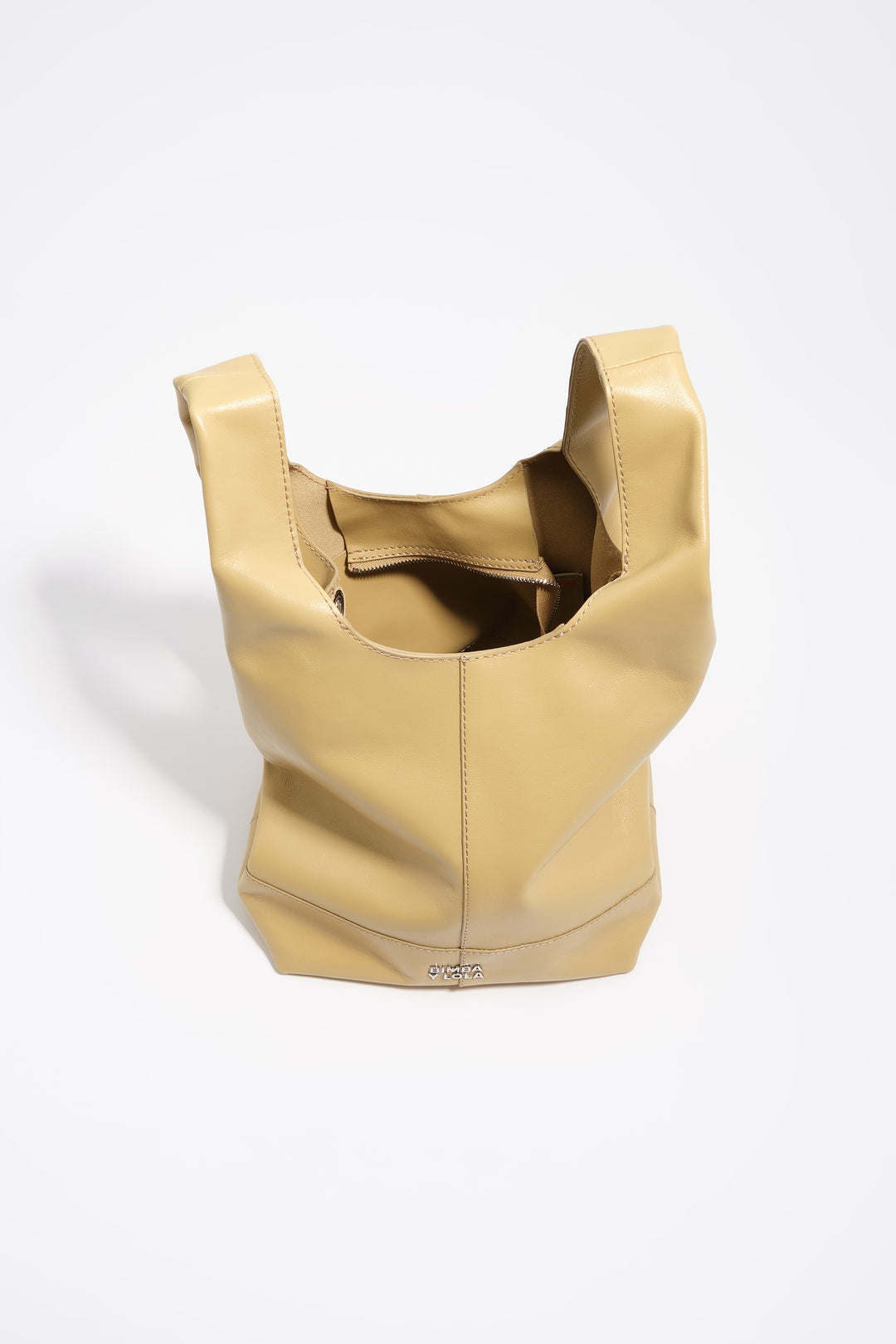 Medium oatmeal leather Paper bag