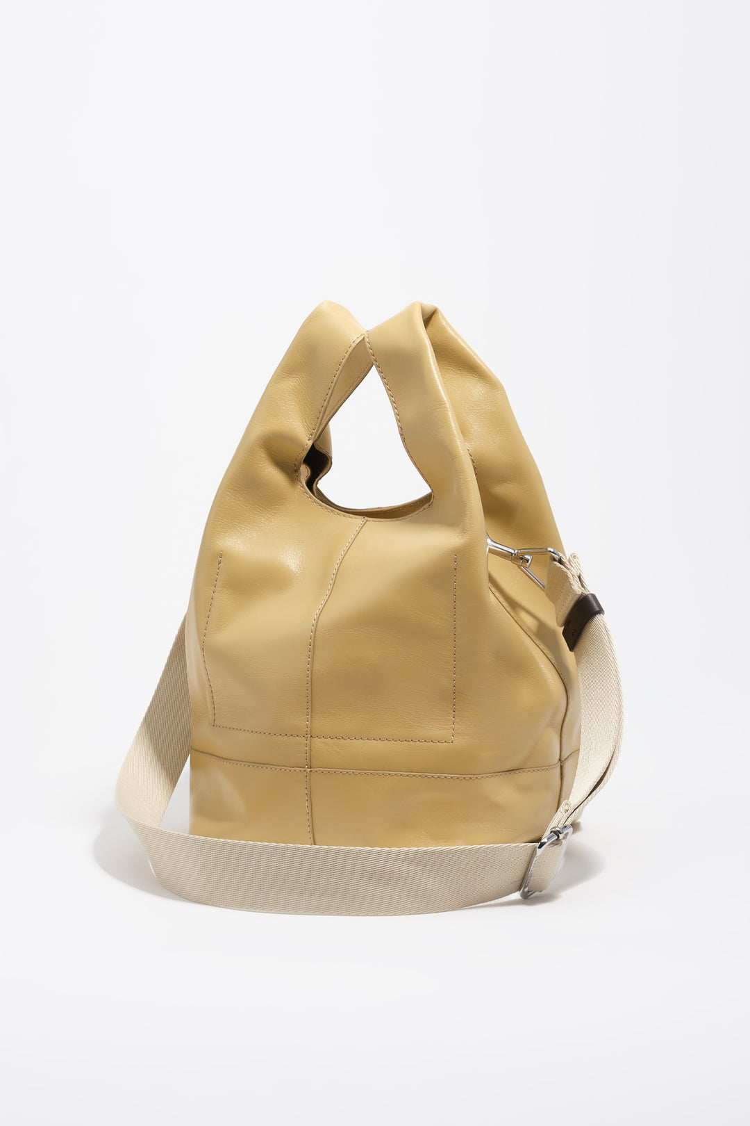 Medium oatmeal leather Paper bag