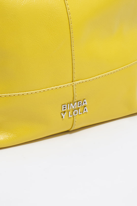 Medium yellow leather Paper crossbody bag