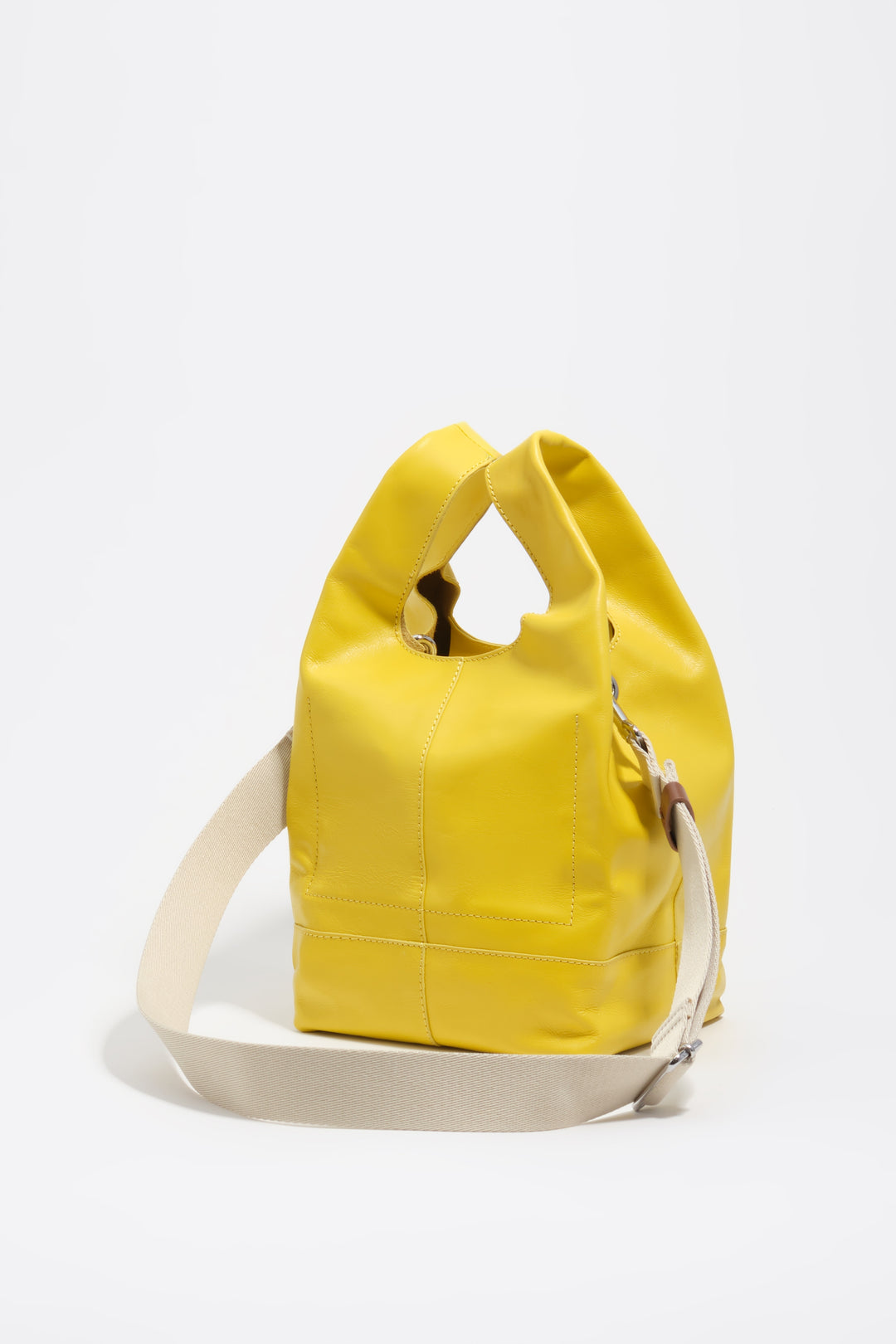 Medium yellow leather Paper crossbody bag