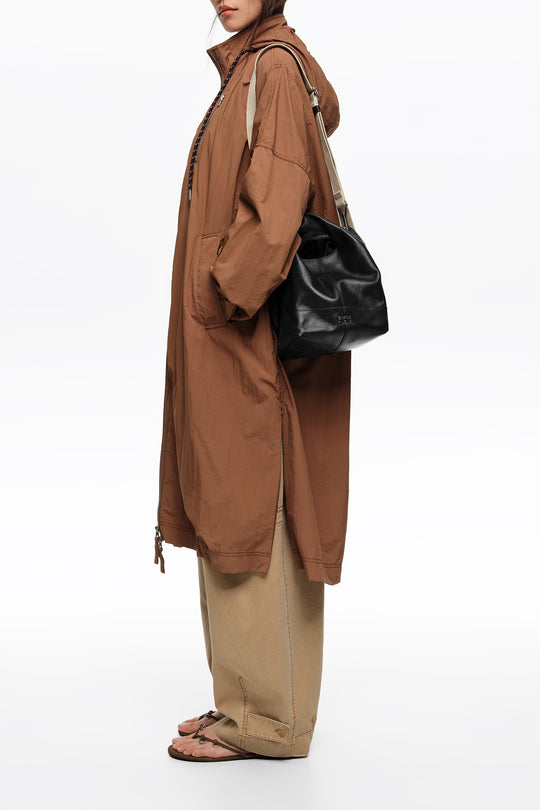 Medium petroleum leather Paper bag