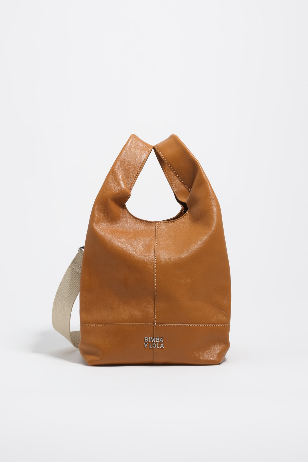Medium toffee leather Paper bag