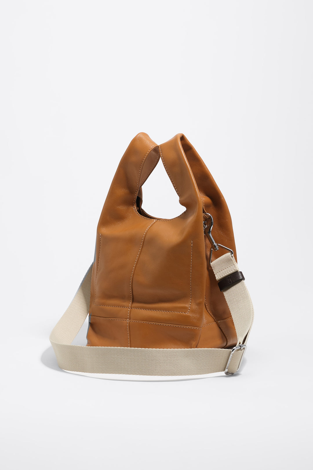 Medium toffee leather Paper bag