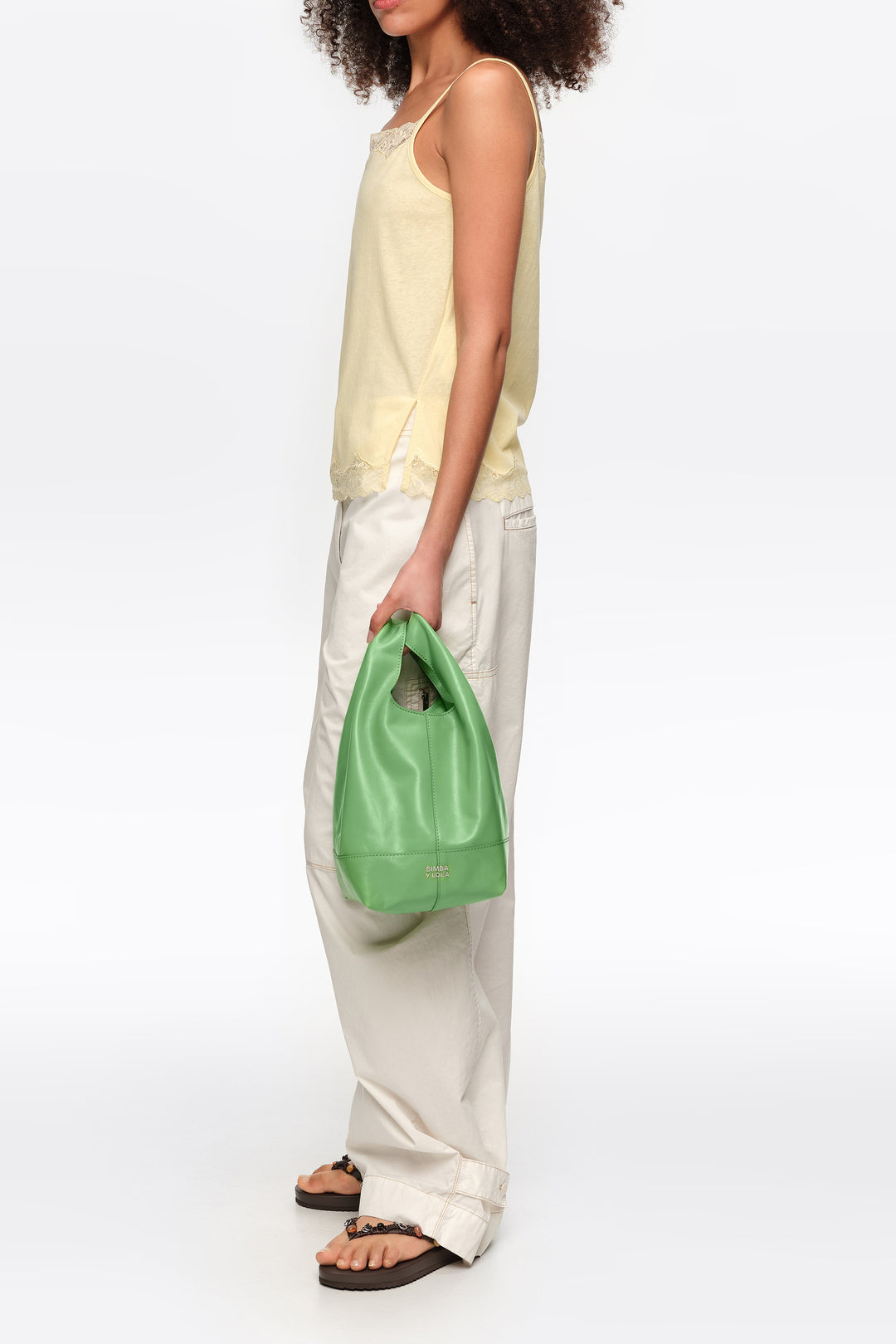 Medium emerald leather Paper crossbody bag