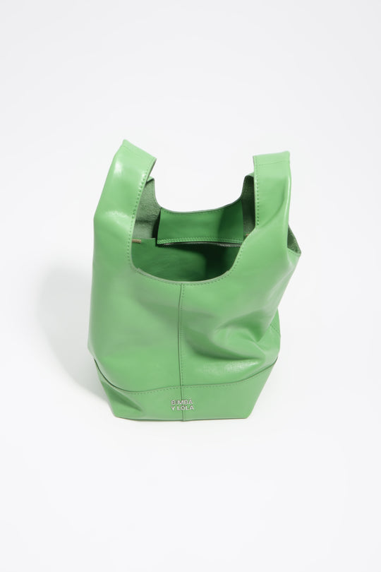 Medium emerald leather Paper crossbody bag