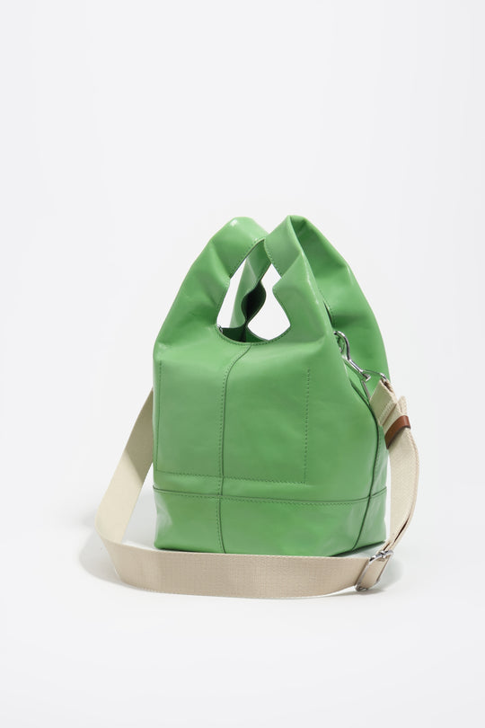 Medium emerald leather Paper crossbody bag
