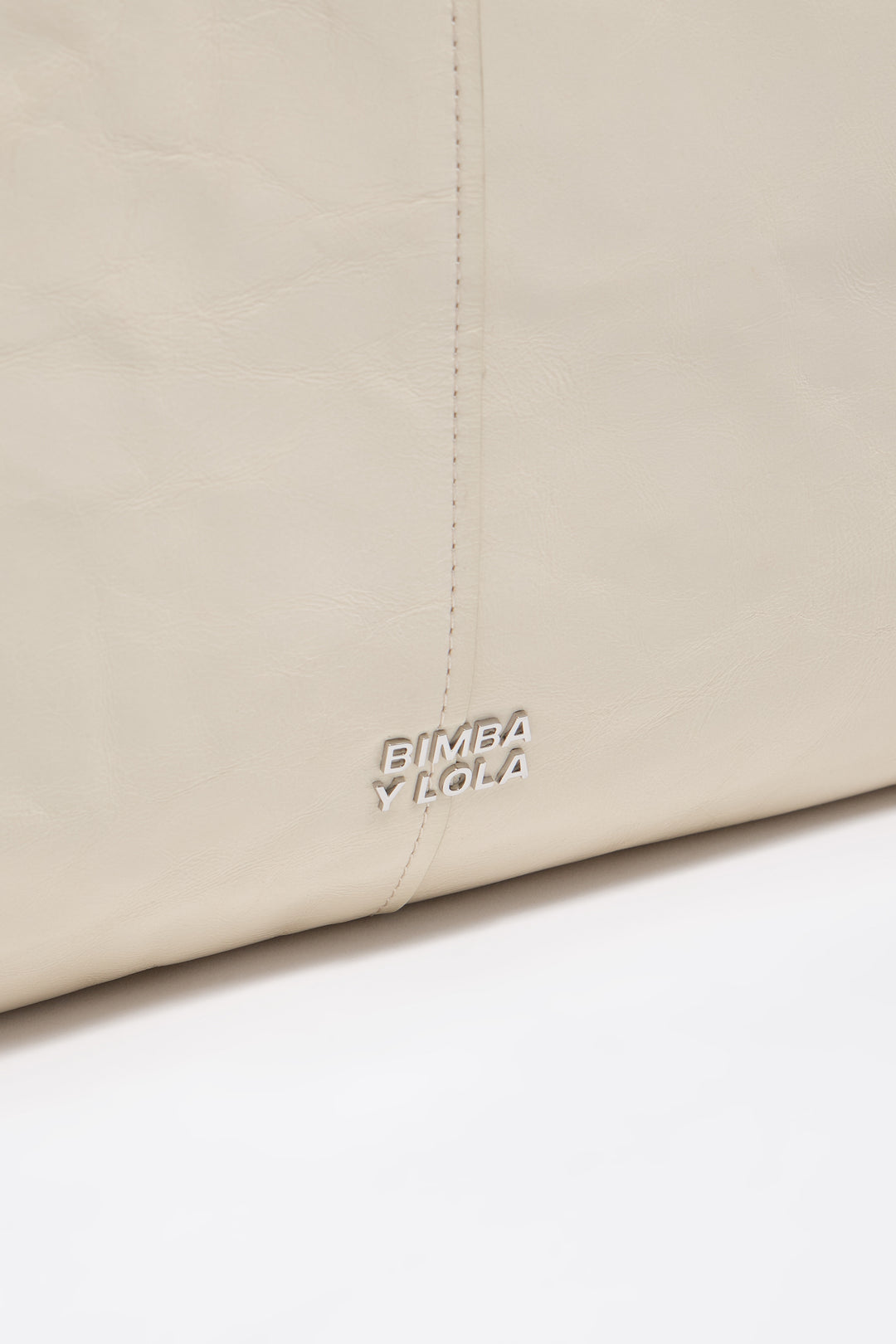 Cream leather maxi bikini Paper bag