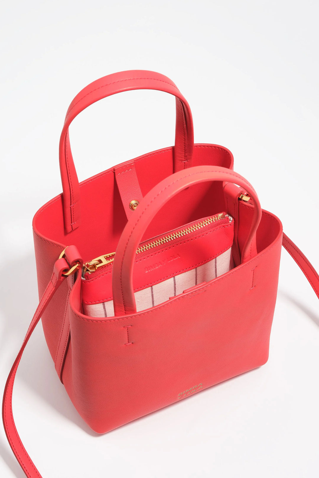 Intense red medium leather Chihuahua bag