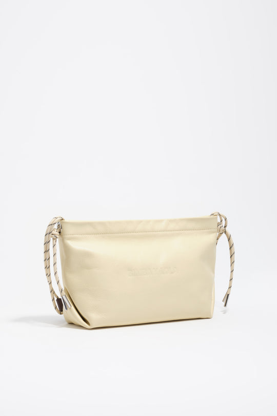 Medium pale yellow leather Paper shoulder bag