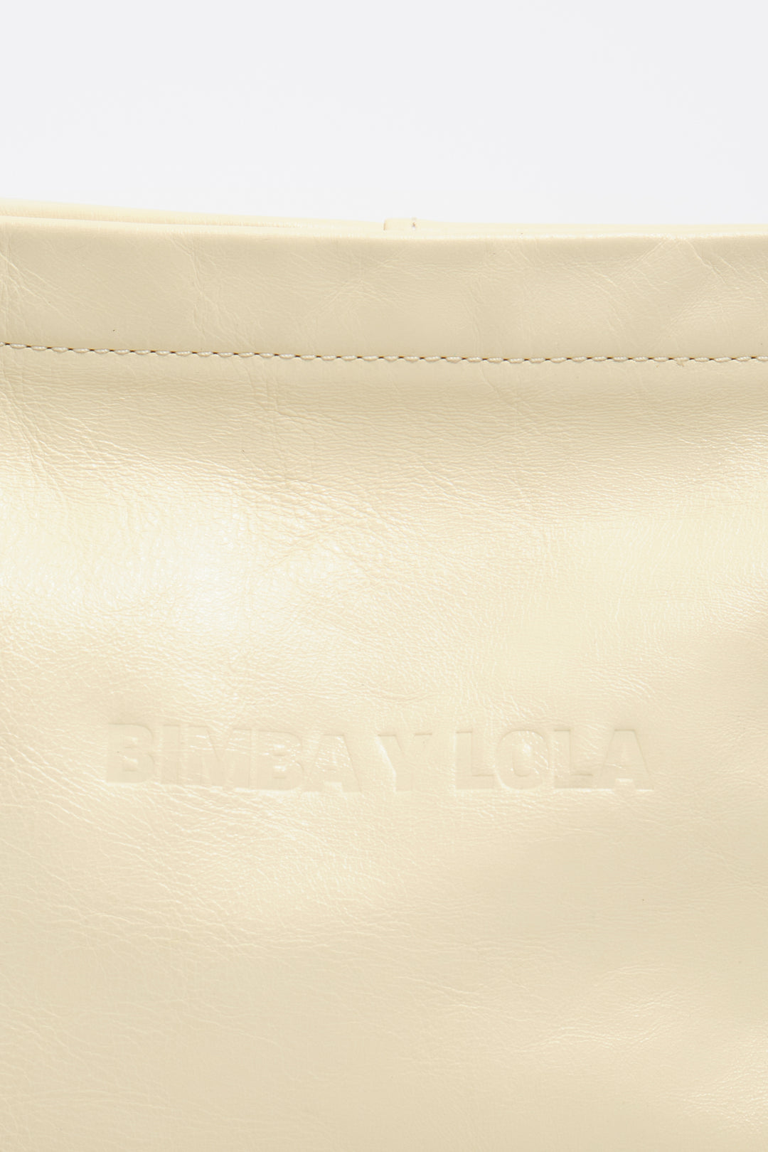 Medium pale yellow leather Paper shoulder bag