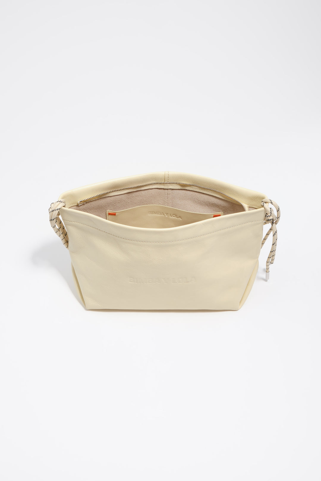 Medium pale yellow leather Paper shoulder bag