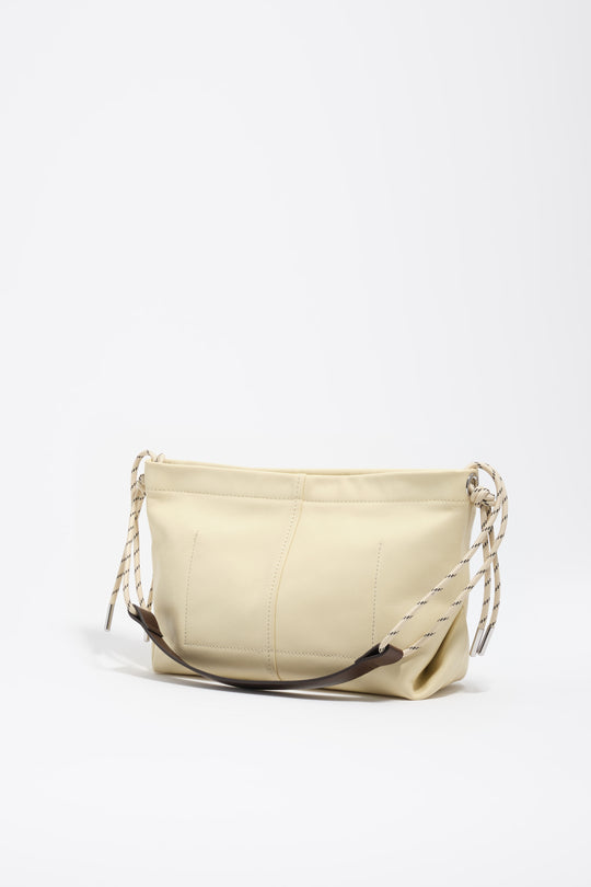 Medium pale yellow leather Paper shoulder bag