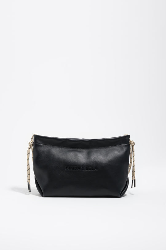 Medium black leather Paper shoulder bag