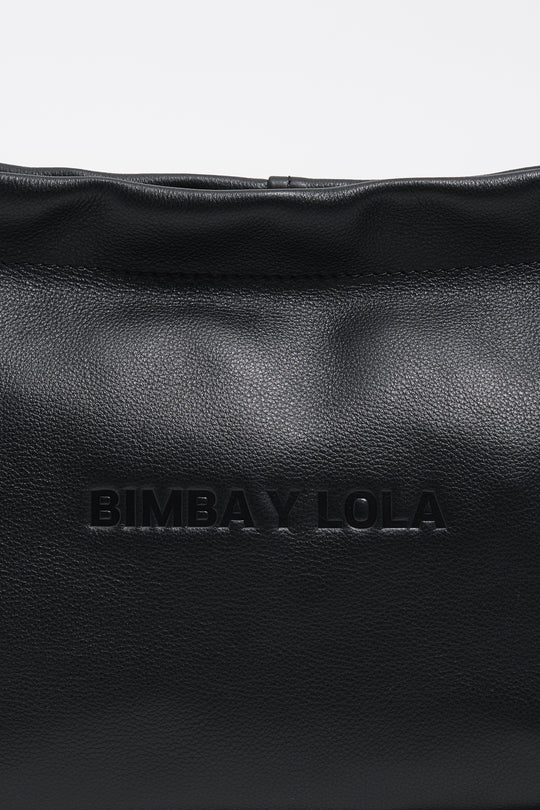 Medium black leather Paper shoulder bag