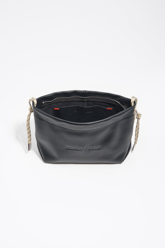 Medium black leather Paper shoulder bag
