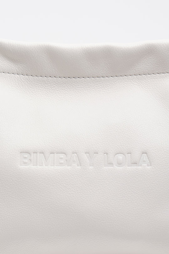 Medium off-white leather Paper shoulder bag