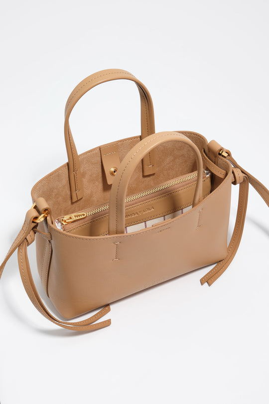 Hazelnut mini leather Chihuahua bag