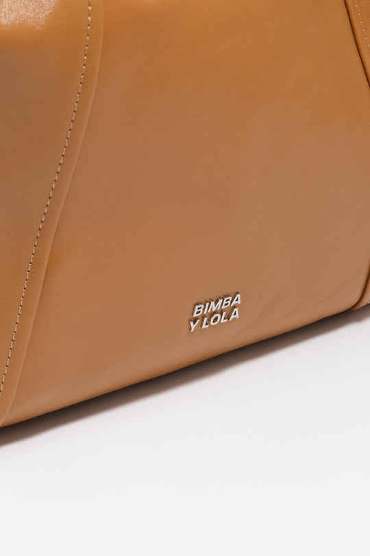 Medium toffee leather Paper bag