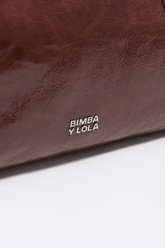 Medium mocha leather Paper bag