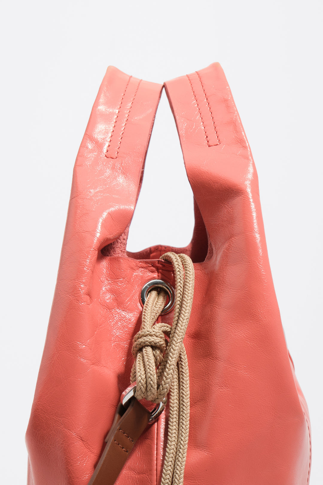 Medium coral leather Paper crossbody bag