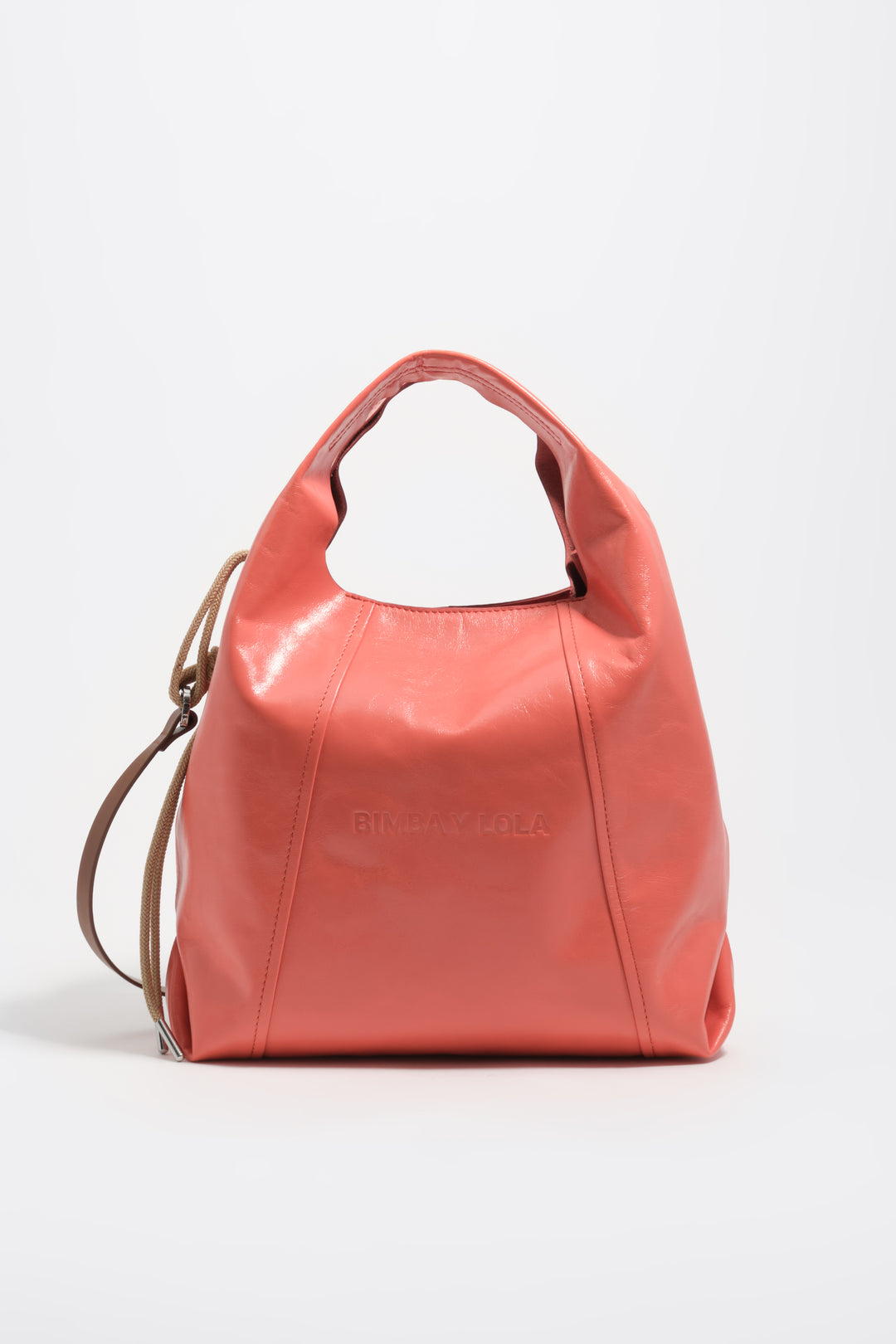 Medium coral leather Paper crossbody bag