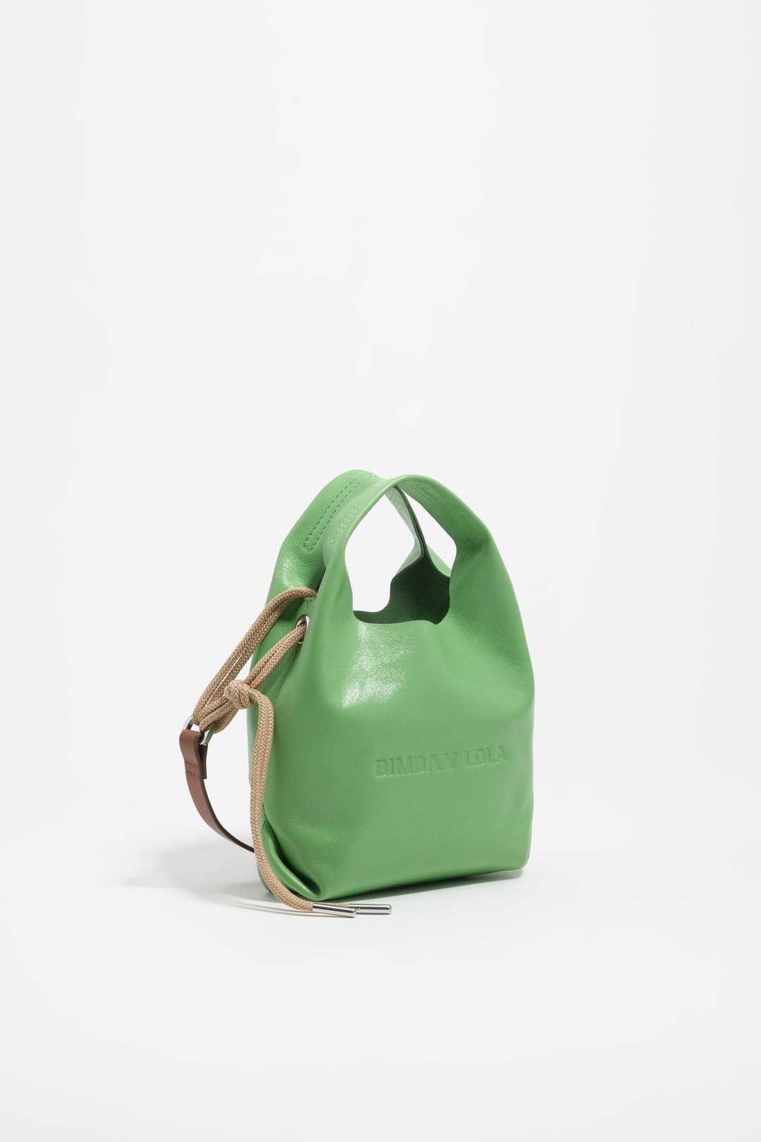 Mini emerald leather Paper crossbody bag