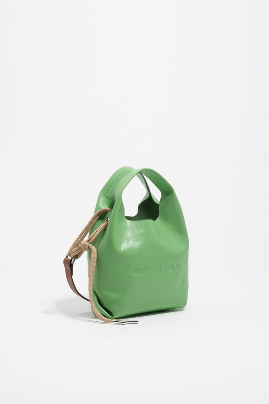 Mini emerald leather Paper crossbody bag