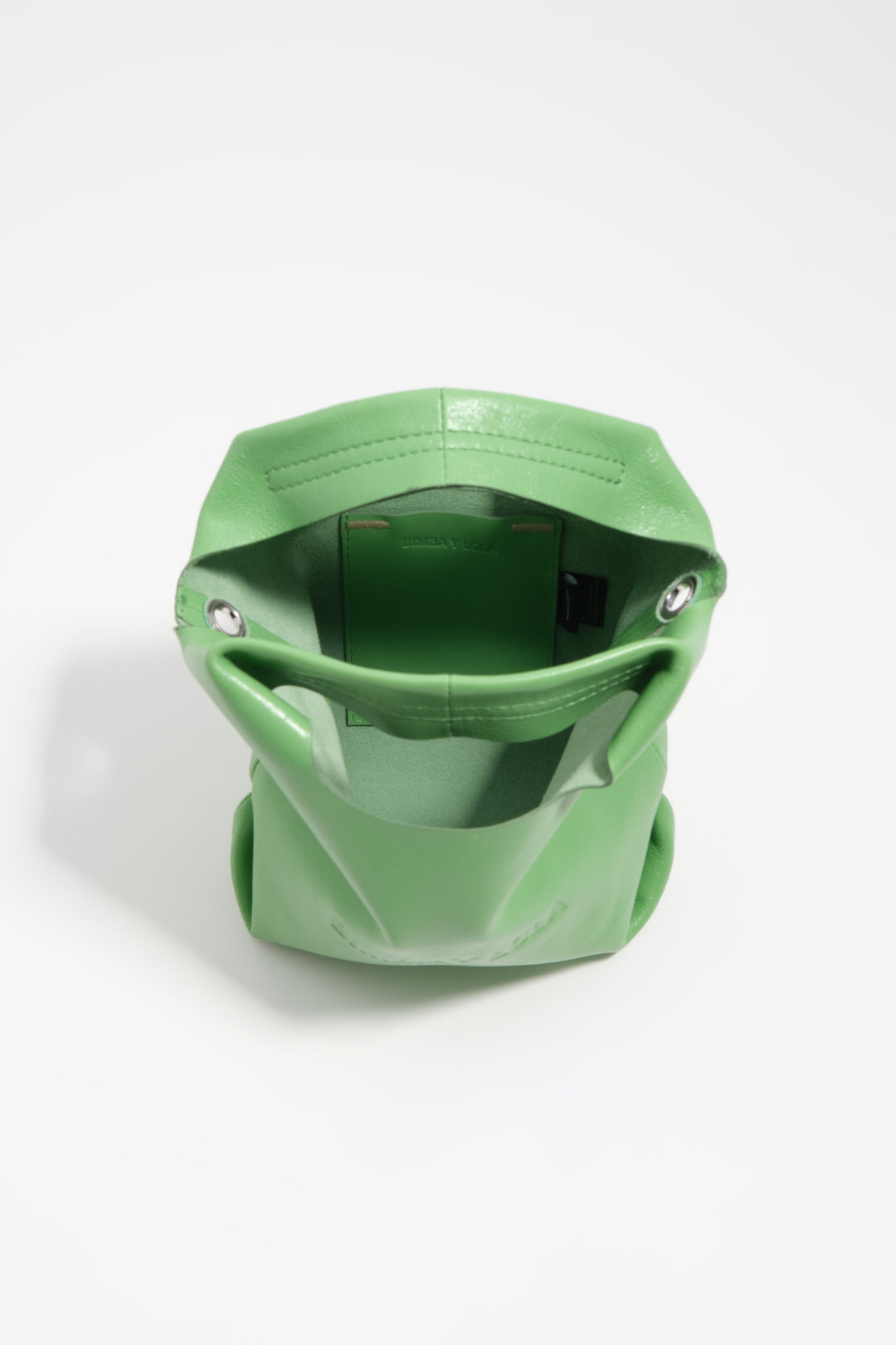 Mini emerald leather Paper crossbody bag