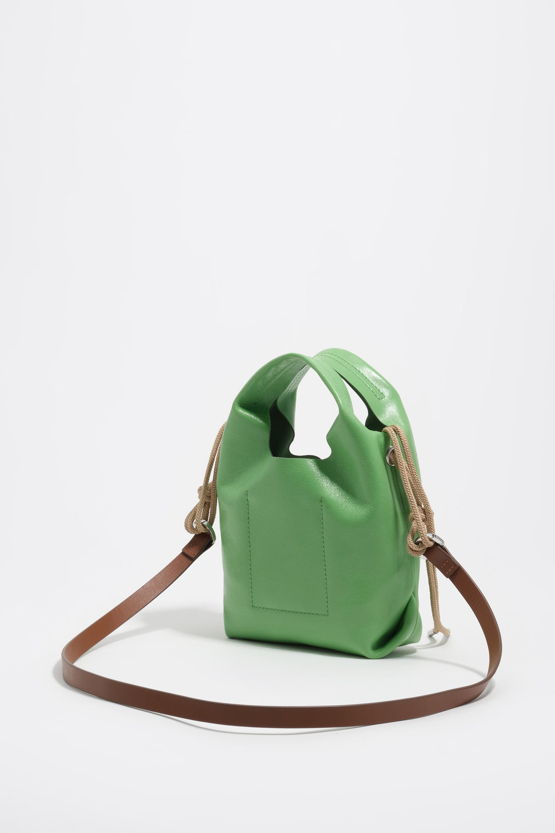 Mini emerald leather Paper crossbody bag