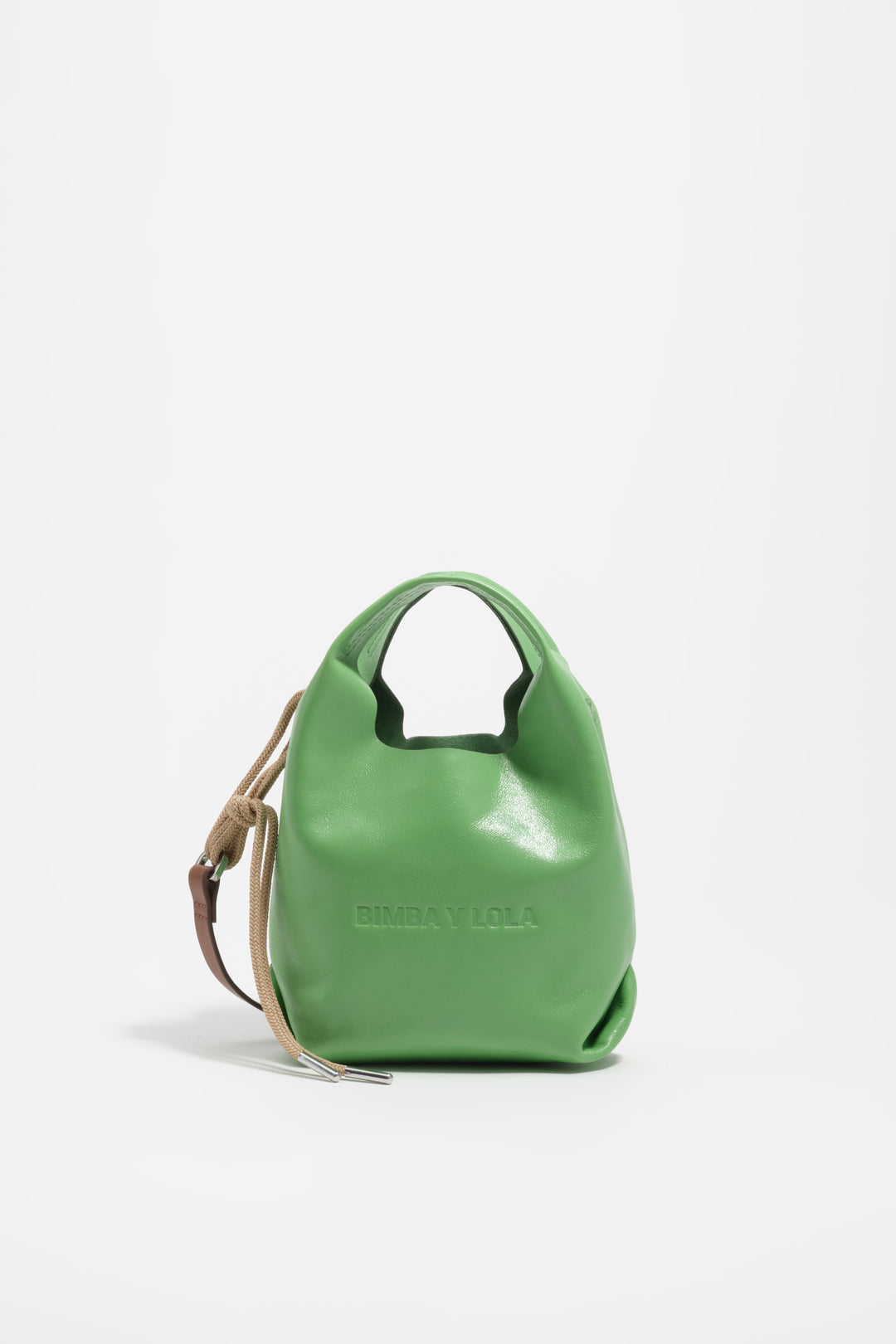 Mini emerald leather Paper crossbody bag
