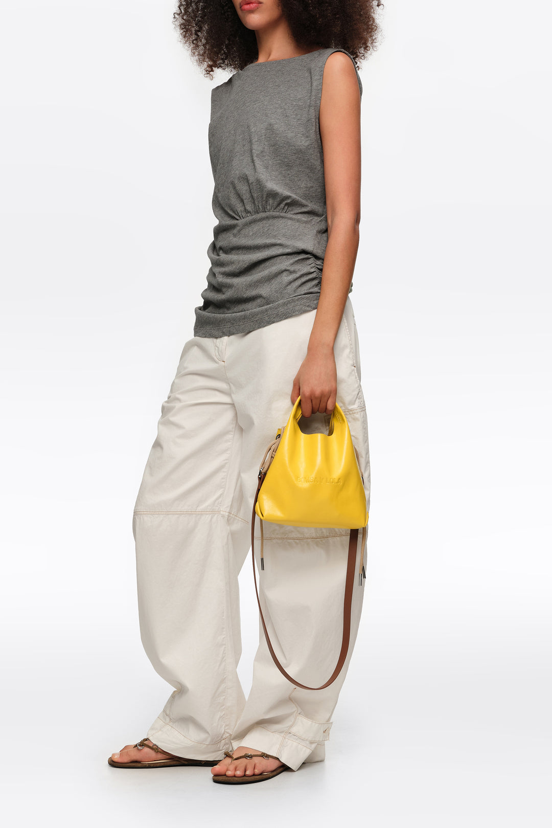 Mini yellow leather Paper crossbody bag