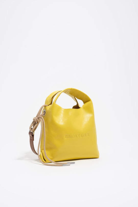 Mini yellow leather Paper crossbody bag