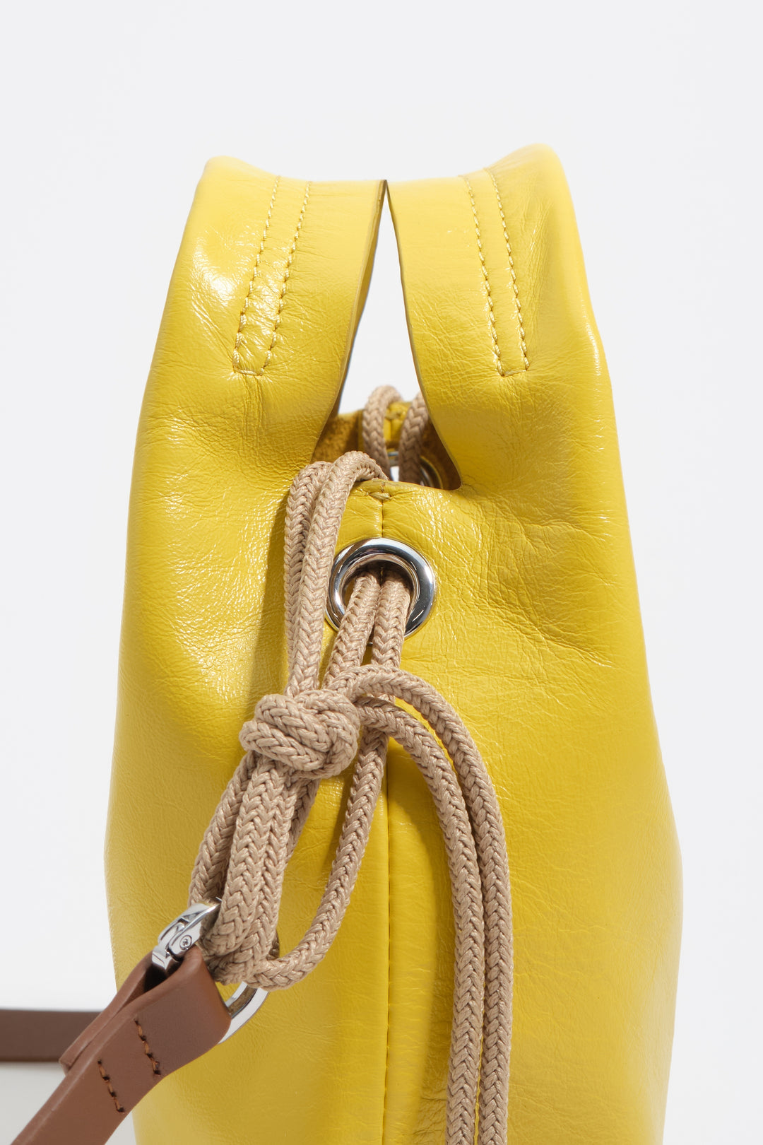 Mini yellow leather Paper crossbody bag