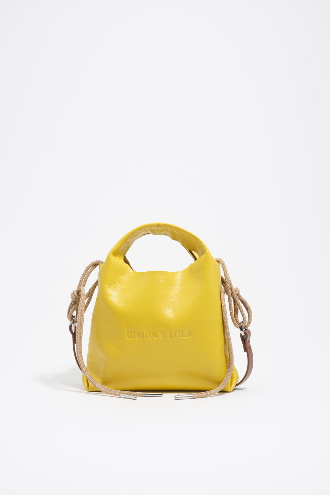 Mini yellow leather Paper crossbody bag