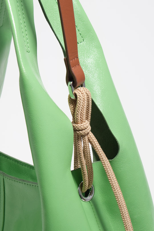 Medium emerald leather Paper crossbody bag
