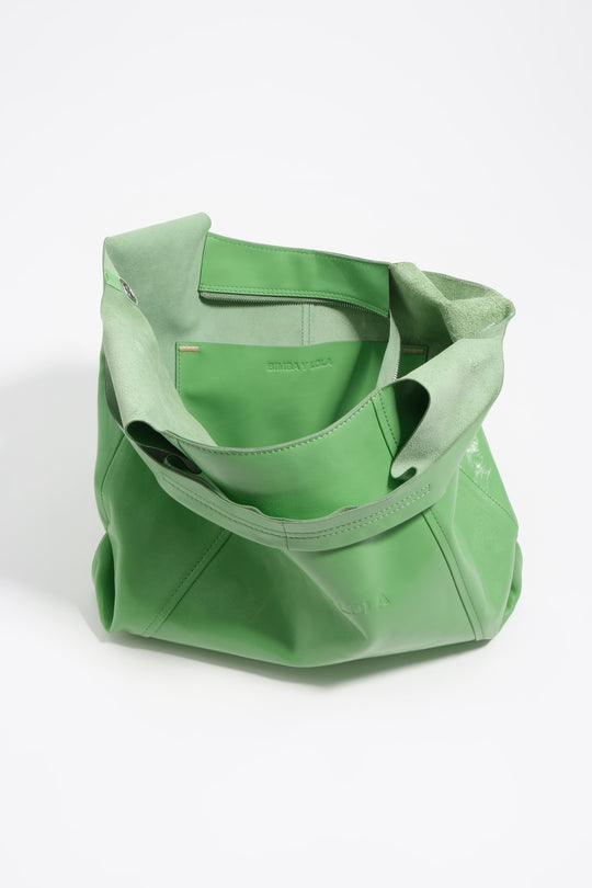 Medium emerald leather Paper crossbody bag