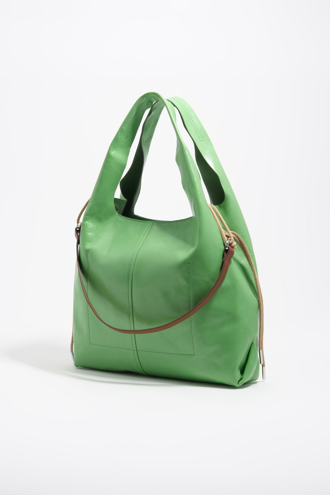 Medium emerald leather Paper crossbody bag