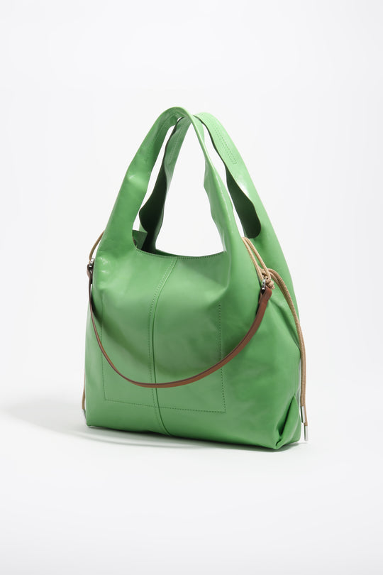 Medium emerald leather Paper crossbody bag