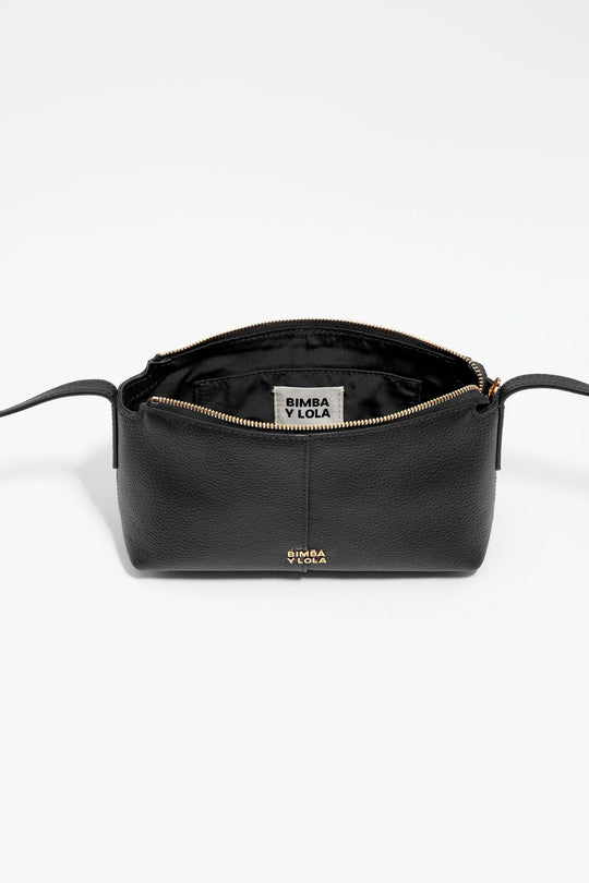 Mini black leather bag