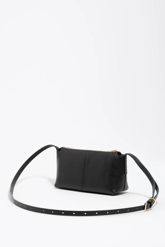 Mini black leather bag
