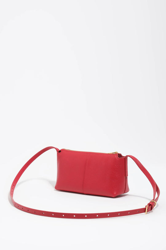 Red leather mini bag