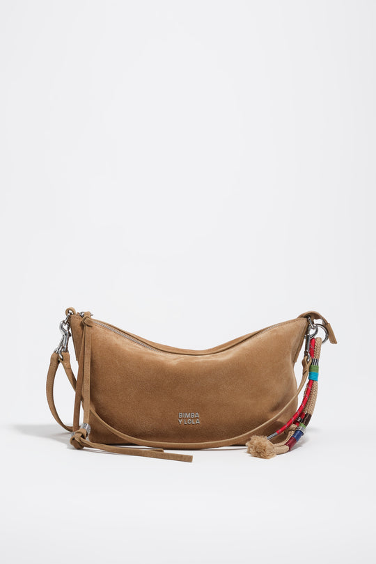 Medium natural leather trapecio bag