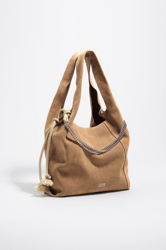 Large natural leather Paper bag