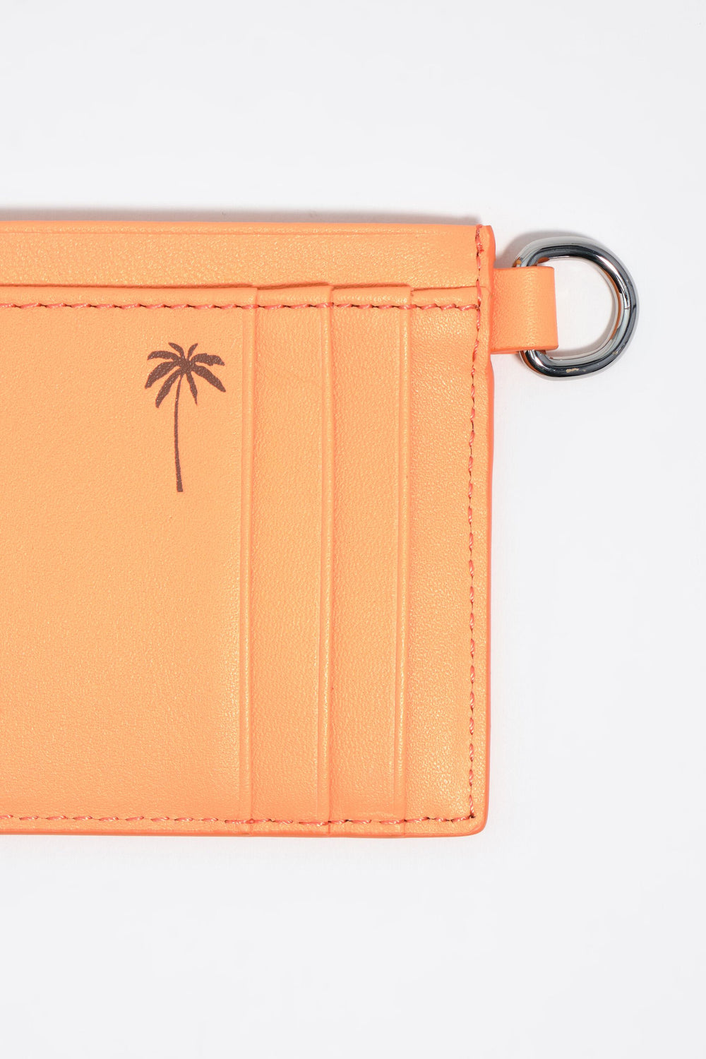 Small orange sorbet leather Palms card holder
