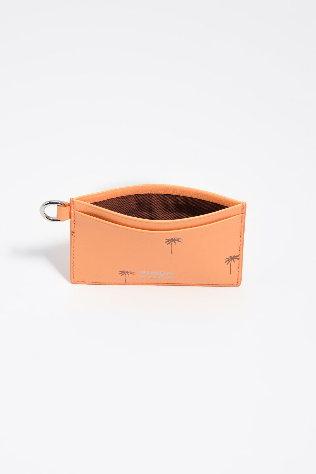 Small orange sorbet leather Palms card holder