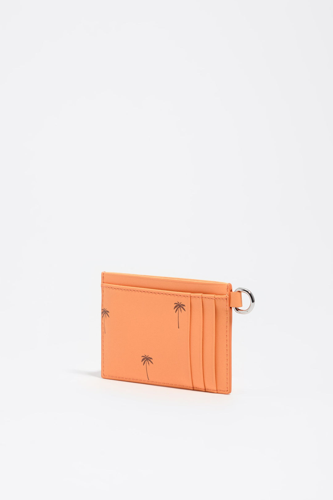 Small orange sorbet leather Palms card holder