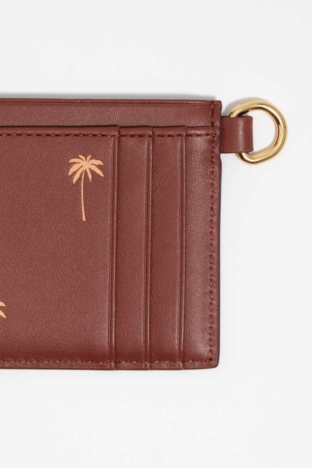 Small sand leather Palms card holder