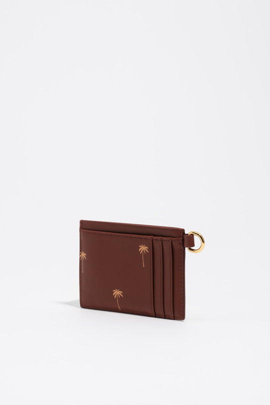 Small sand leather Palms card holder